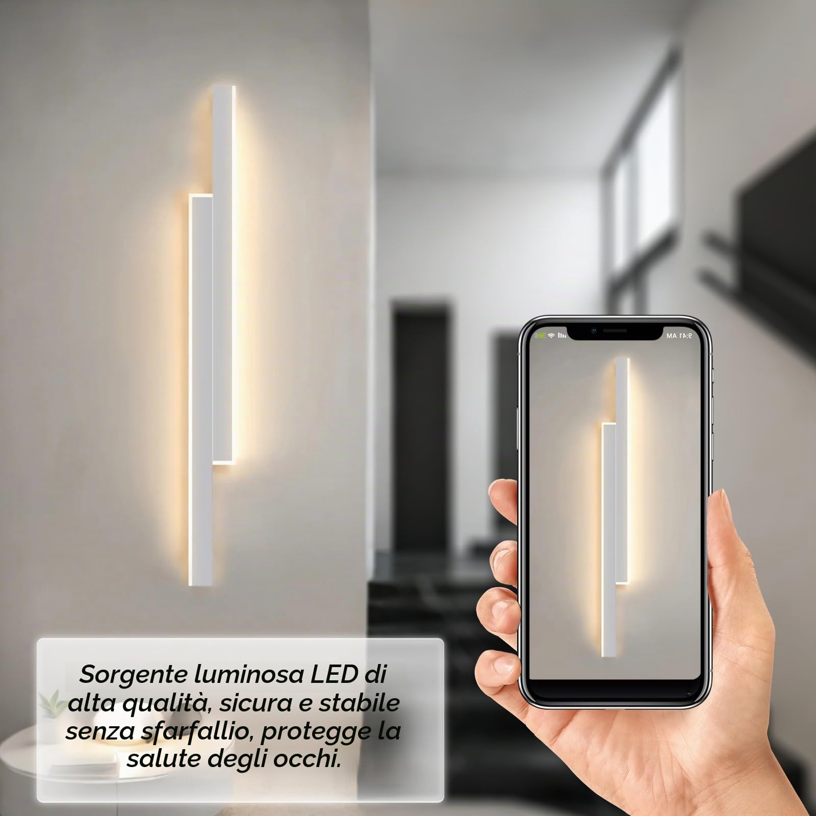 Applique Murale LED Intérieure 120CM/30W/3500LM avec Télécommande