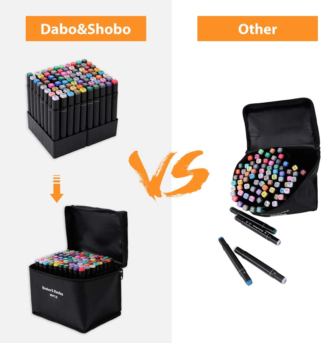 Dabo&Shobo 80 Color Alcohol Marker Pens, Bright Permanent Markers For Coloring, Markers For Adults Coloring Book, Wide Chisel and Fine Tip, Dual Tip Design, Equipped with Black Suitcase - Image 3
