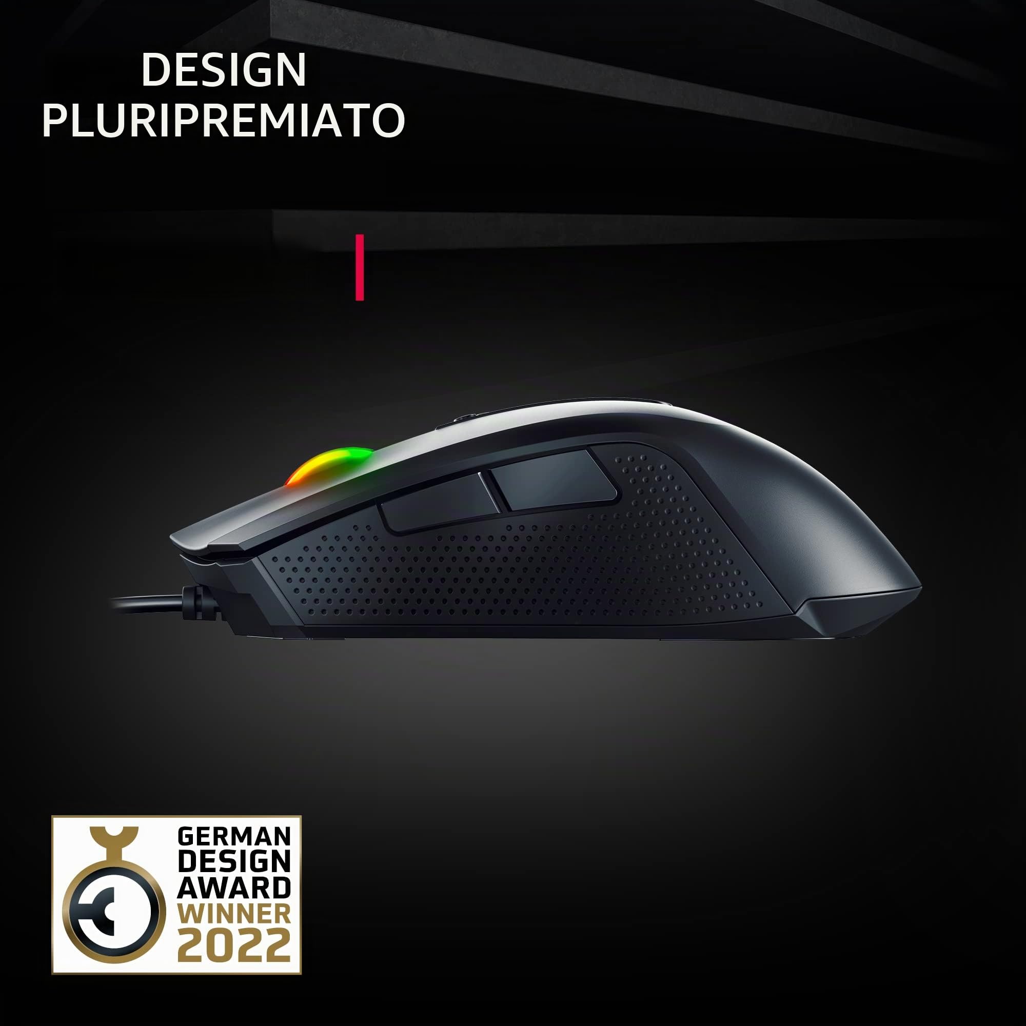 CHERRY MC 2.1, Mouse da Gioco Con Filo per Destrimani, Sensore Pixart 5000 dpi, Tasti Programmabili, Illuminazione RGB, Memoria Integrata, Nero