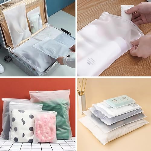 Miniatura 6 de Bolsa de embalaje esmerilada, 50 bolsas de polietileno de plástico transparente de 7.9 x 9.8 pulgadas, bolsas de polietileno transparente con cierre