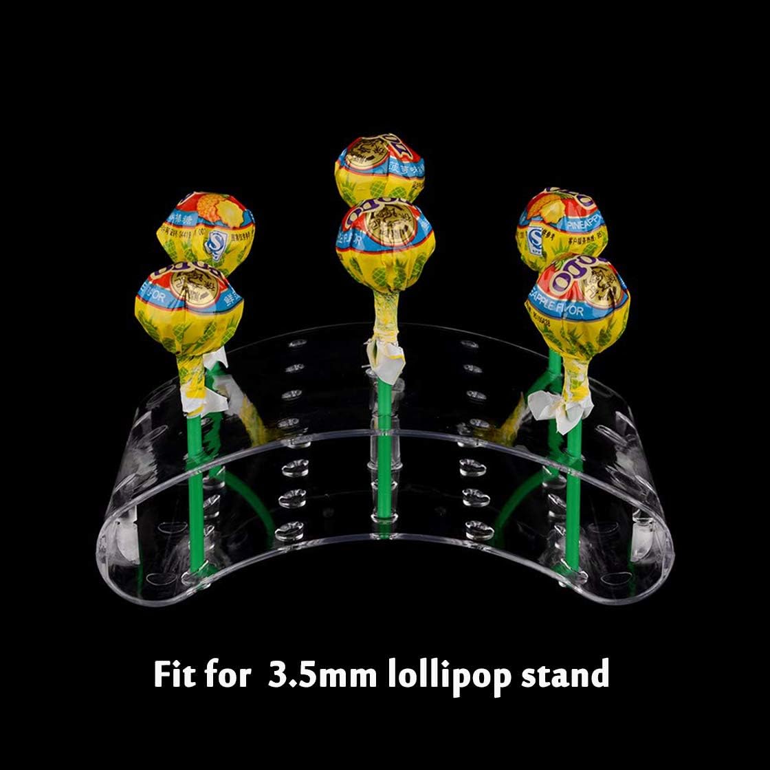 Transhome 20 Holes Cake pop Lollipop Stands/Display/Hodler/Bases/Shelf Arc Shaped PS Material for 3.5mm Hole Lollipop (Clear)