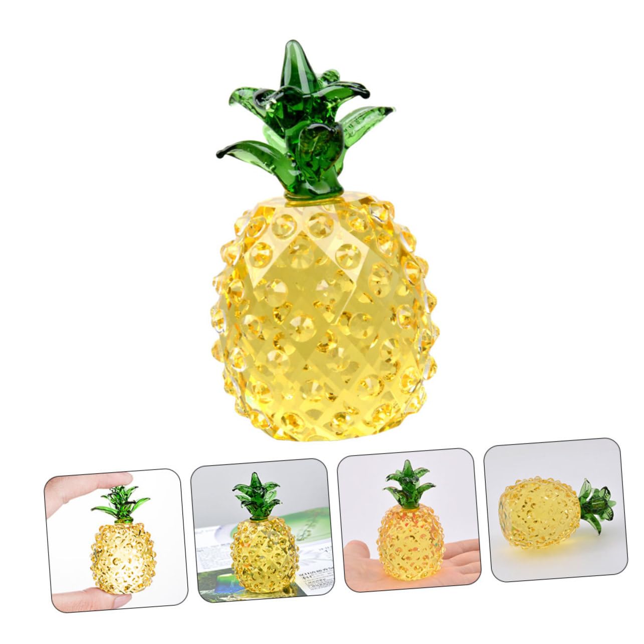 Cabilock 2 Pezzi Di in Cristallo A Forma Di Ananas Decorazione Per La Scrivania Statuetta Decorativa Per Occasioni Speciali Per Gli Appassionati Di Arredamento Per La Casa