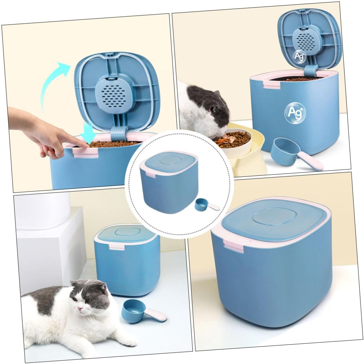 MERRYHAPY Large Capacity Pet Food Storage Bin 11l Airtight Grain Holder with Moisture-proof Seal for Dog and Cat Food Household Storage Container