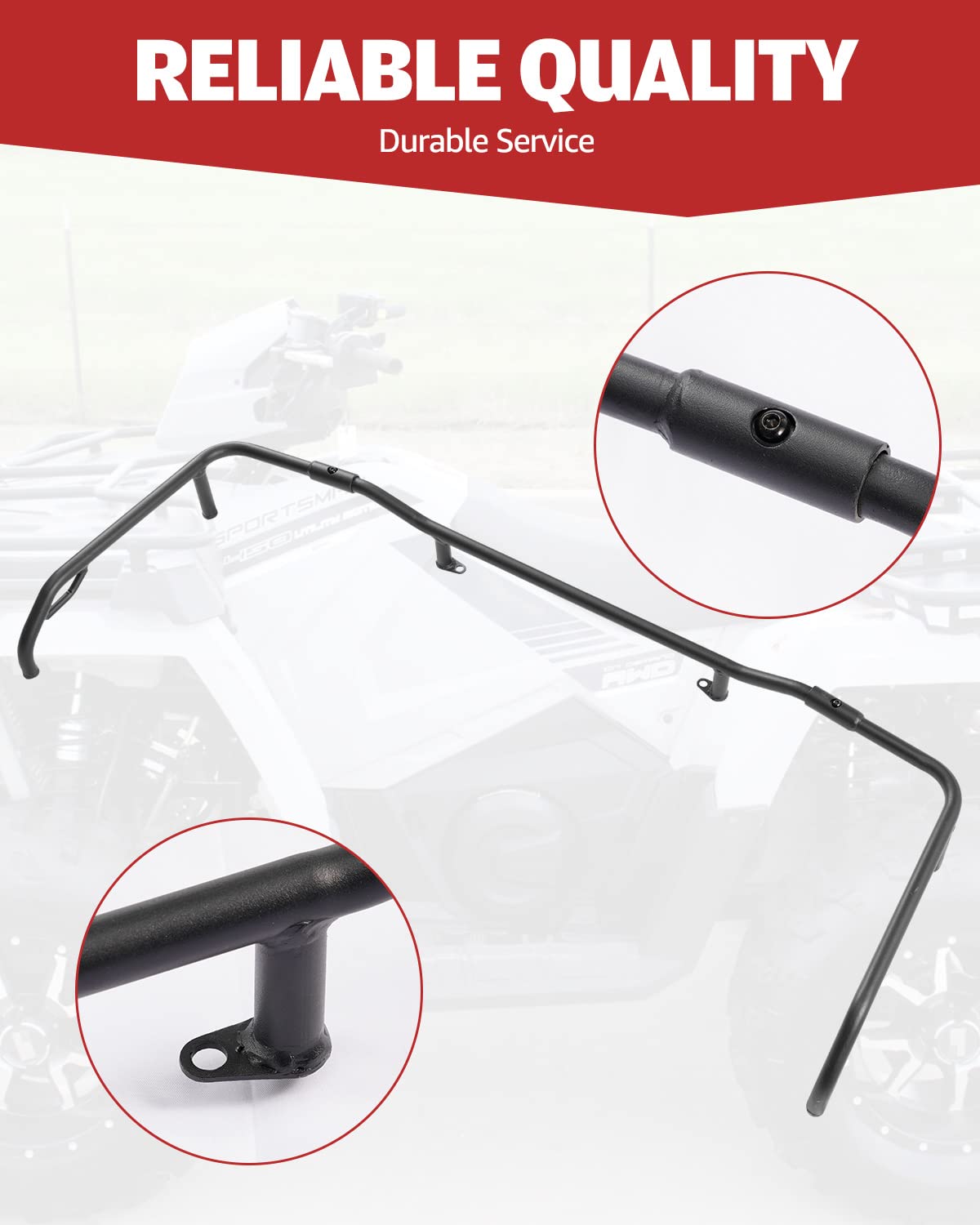 A & UTV PRO Rear Rack Extender for 2014-2020 Polaris Sportsman 570 450 HO SP ETX, Off Road Heavy Duty Steel Rack Extender Accessories,Replace OEM # 2879717, Black