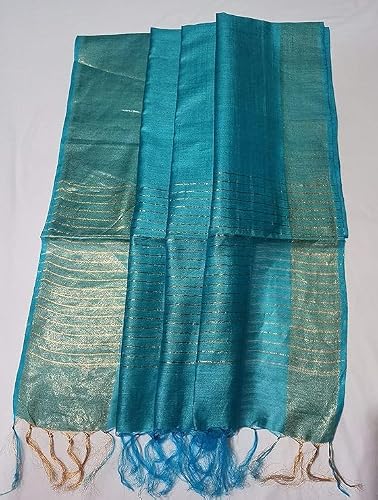 Shilp Bazaar sky blue tussar silk saree in tussar silk – image 2