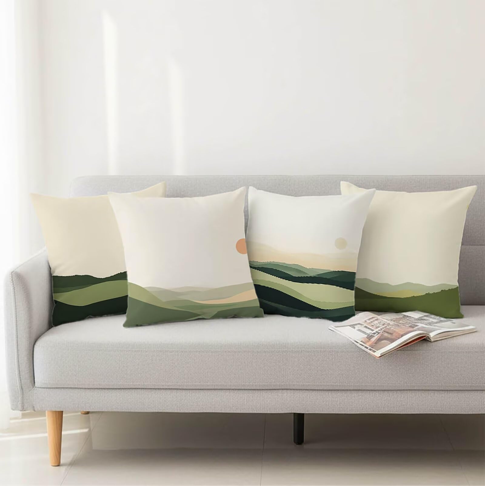 Kissenbezug 65 x 65 Outdoor Kissenbezug 65 x 65 CM Doppelseitiger Druck Landschaft Deko Sofakissen Bezug Modern Kopfkissen Bezug für Frühling Sofa Bett Deko, Geschenke für Frauen (Samt) BZ-17895
