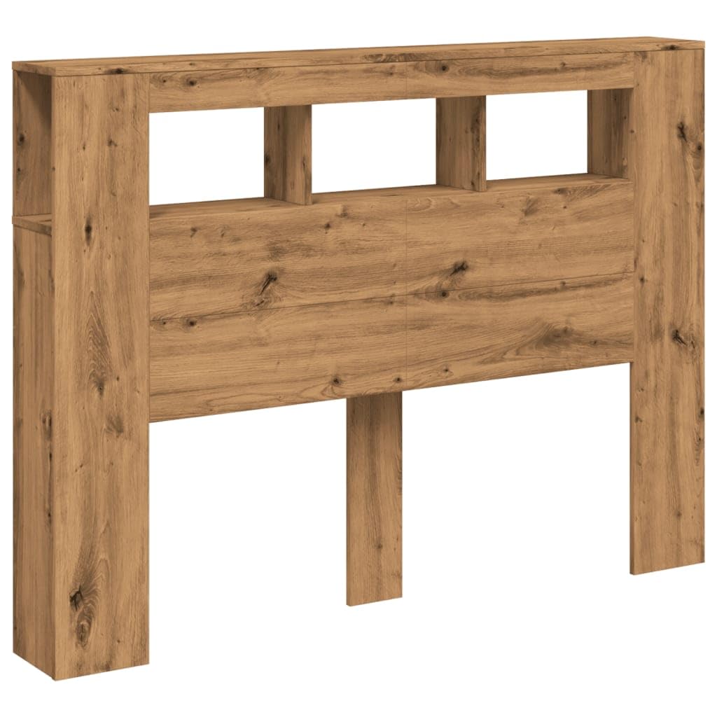 vidaXL Cabecero LED Madera ingeniería Roble Artisan 140x18,5x103,5 cm