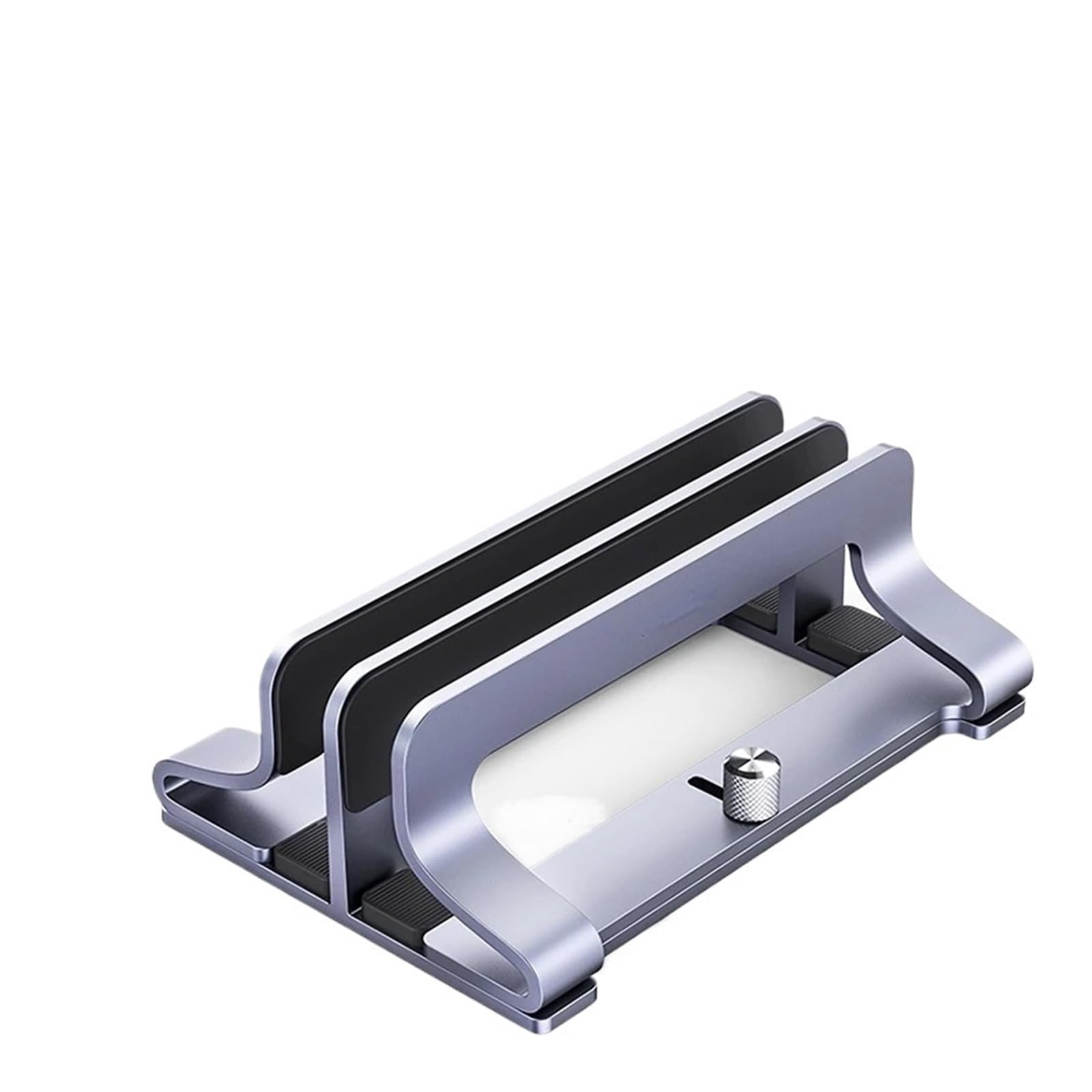Support vertical pour ordinateur portable en métal à double emplacement pour bureau