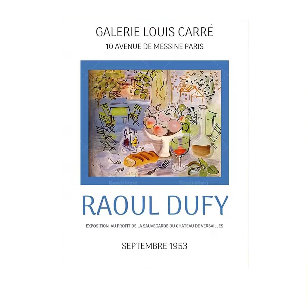 LHHJF LJHFA Raoul Dufy Exhibition Poster Museum Vintage Wall Art Raoul Dufy Canvas Painting And Prints Modern Home Decor Picture 40x60cmx1 No Frame