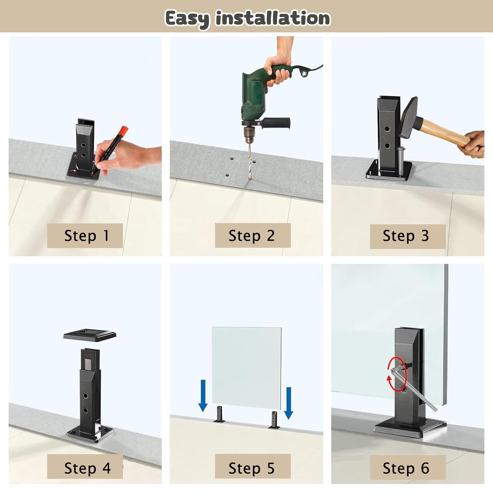 inless Steel s Morsetto Supporti per Deck e ir ils WeatherResint Staffe per Secure s ing Inlat