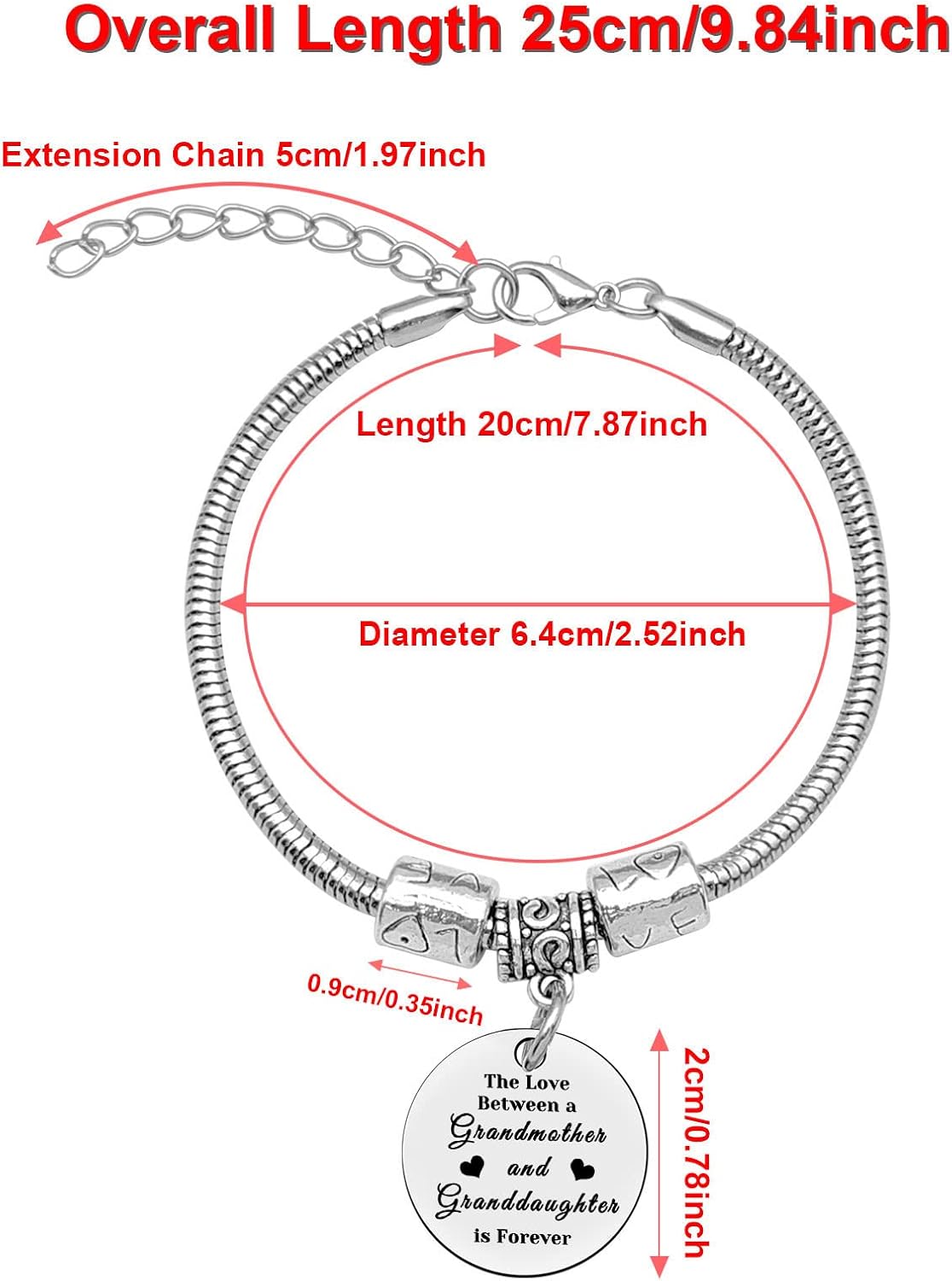 Granddaughter Gifts from Grandma Bracelet for Grandma Granddaughter Gift The Love Between Grandmother and Granddaughter is Forever Bracelet Grandma Birthday Gift from Granddaughter Christmas Gift - Image 6