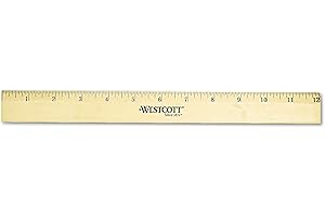Westcott Beveled Edge Wooden Ruler with Inches and Centimeters