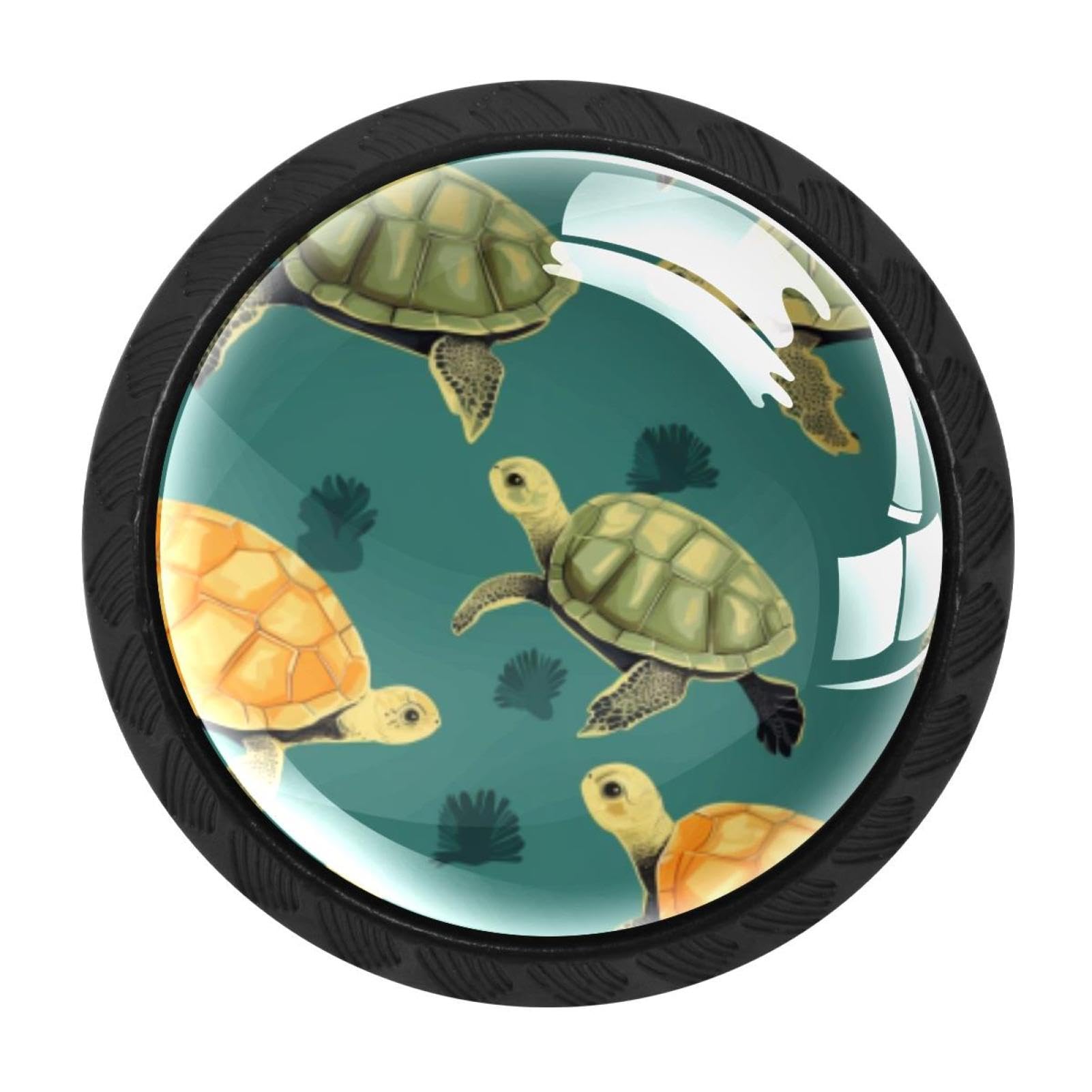 Chenzzzz Multicolored 01 Sea Turtle Drawer Knobs Pull Handle Crystal Glass Circle Shape Cabinet Drawer Pulls Cupboard Knobs With Screws For Kitchen Cupboard Dresser Wardrobe Etc