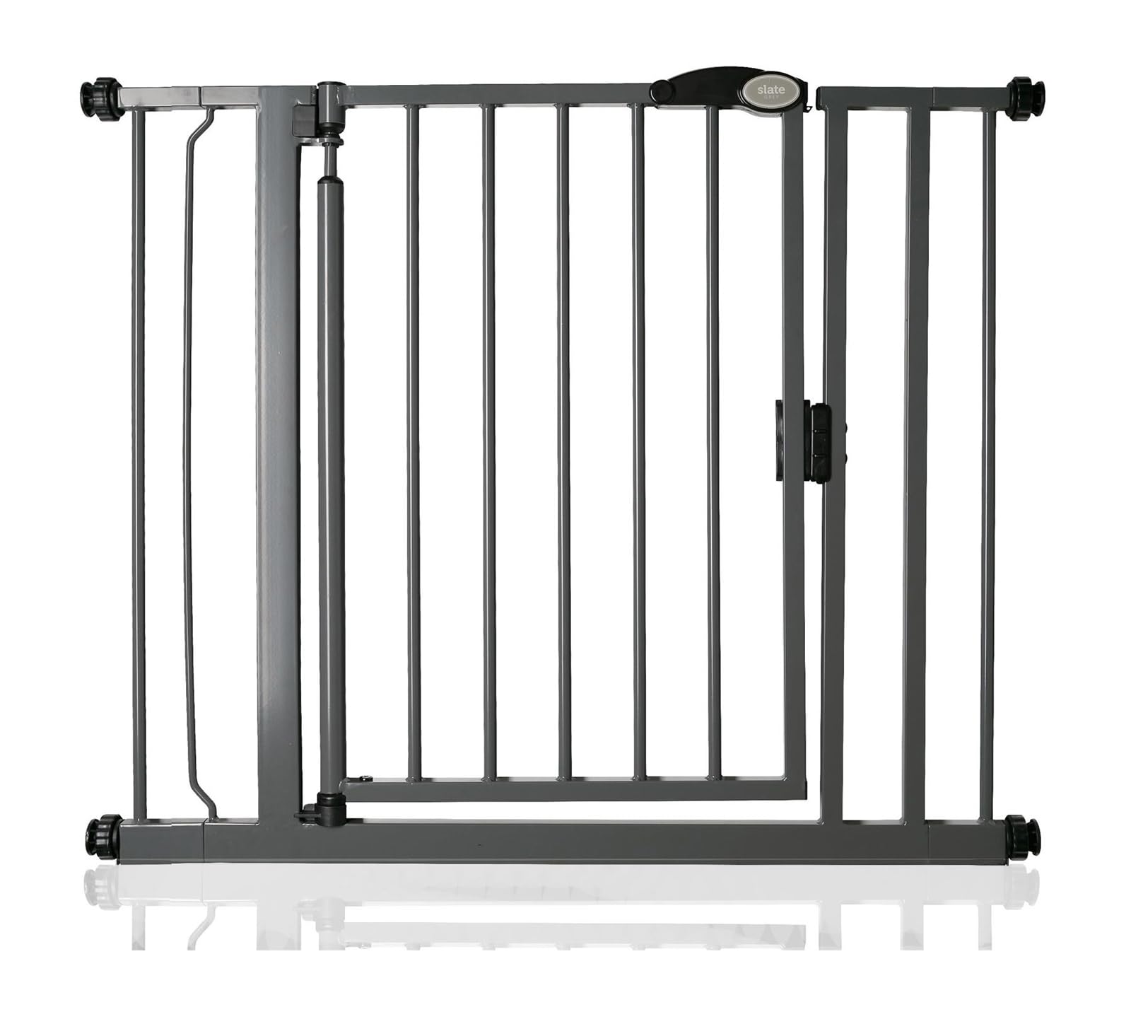 Safetots Puerta de Seguridad Autoajustable con Cierre Automático, Estrecha, 68,5cm - 75cm, Negra Mate, Puerta de bebé con cierre automático, Barrera de seguridad para niños pequeños — view 16