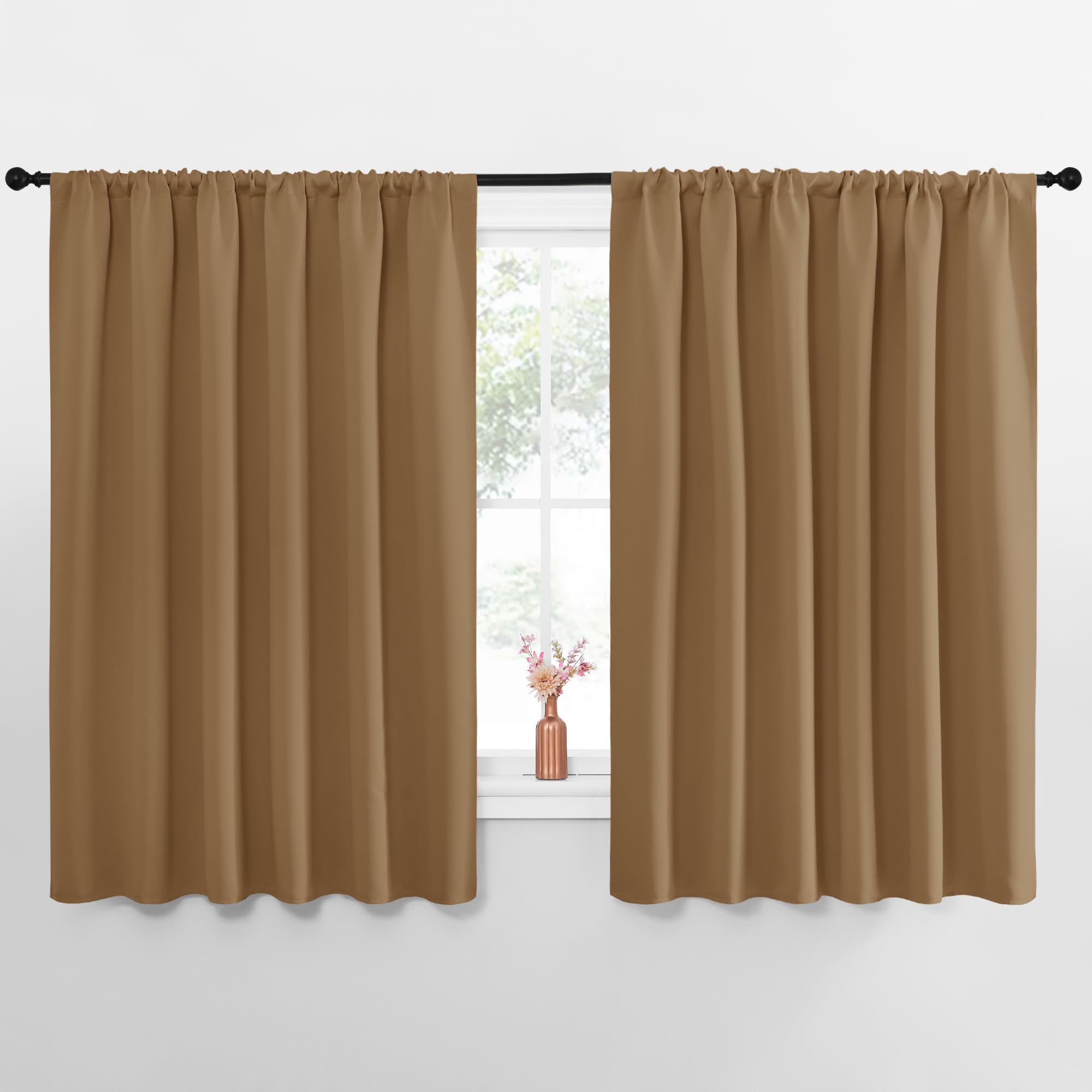 Photo 1 of NICETOWN Blackout Curtains Gold Brown 62" x 63" (2 Panels)