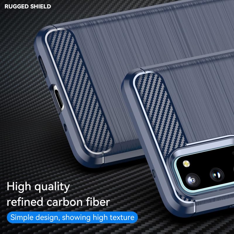 Image of Hybrid Carbon Fiber Back Case for Samsung Galaxy S20 (Blue)