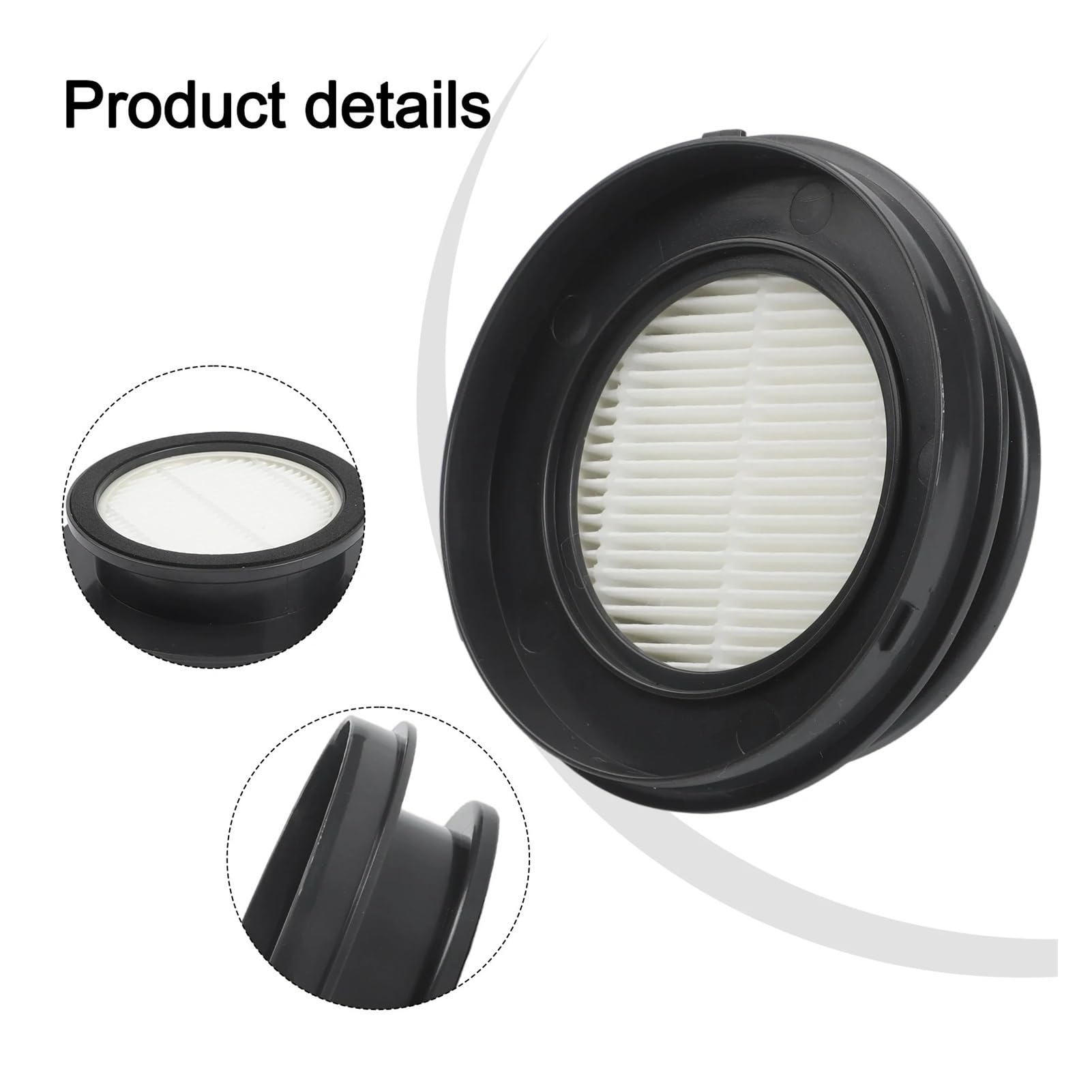 Compatible con aspiradora de mano Laresar V7, filtro HEPA lavable de repuesto, color blanco(6 PACK)