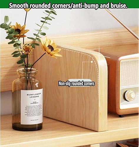 Miniatura 4 de Estantería de escritorio de 2 niveles para escritorio de computadora, organizador de estante de escritorio de madera, con cajones, estantes de