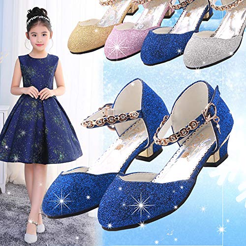 Girl Dress Shoes for Weddings and Parties High Heel Party Dress Pumpswith Rhinestone Strap2