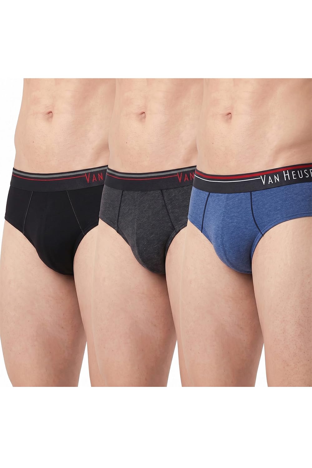 Van Heusen Men's Antibacterial Brief (Pack of 3) (8907670961964_10003_Large_Denim Mel, Anthra Mel, Pure Black)