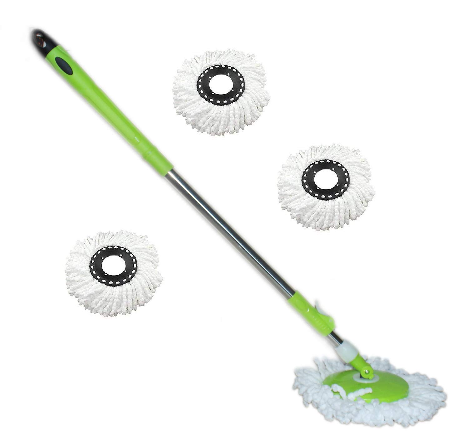 JSN 360 Degree Rotating Stainless Steel Mop Stick Rod Floor Cleaning Accessories with 4 Microfiber Refill (Green) (B08WKBP1D9) Amazon Price History, Amazon Price Tracker