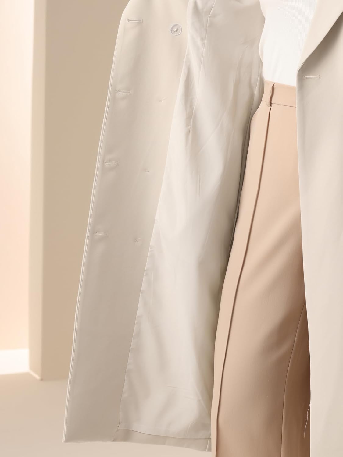 Allegra K Blazer Dress for Women Notched Lapel Sleeveless Suit Dress Double Breasted Belted Work Office Blazer