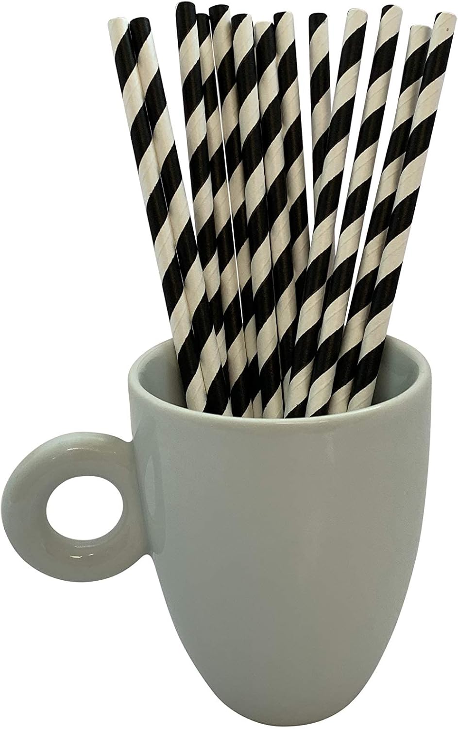 400 Count | Kingseal FSC Certified Disposable Paper Drinking Straws, Paper Wrapped, 7.75" Length x 6mm Diameter, Black Swirl Stripe, Biodegradable, Earth Friendly, Bulk Pack - 400 Straws per Box - Image 4