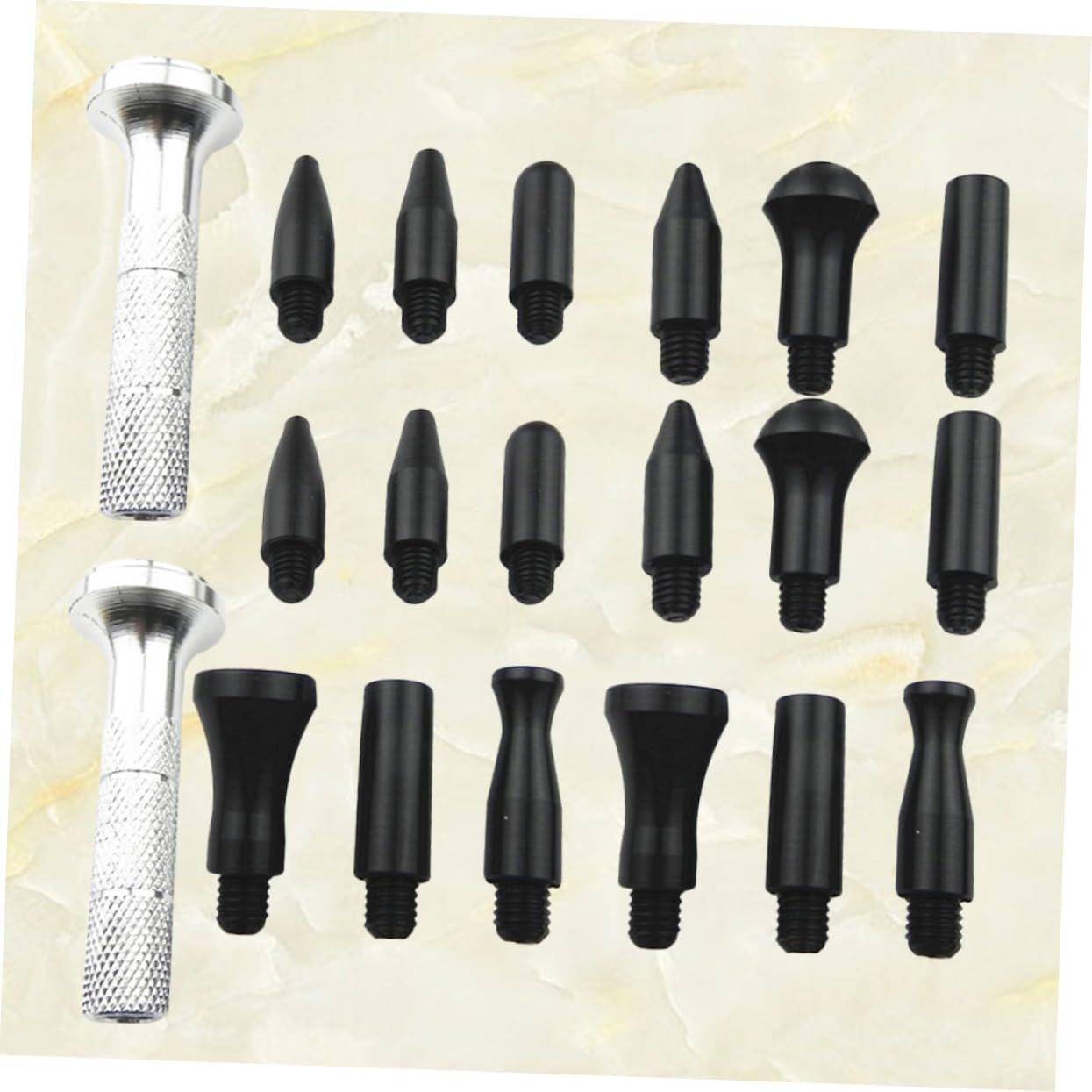 Cabilock 6 Sets Car Dent Remover Hail Fix Repair Automotive Dent Removal Dent Puller Kit for Paintless Silver