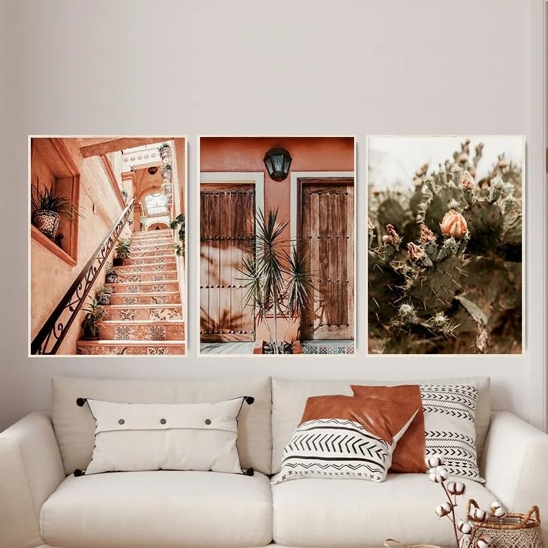 Cuadro en lienzo con alma vintage de cactus mexicanos para inspirar tu hogar y sala 1