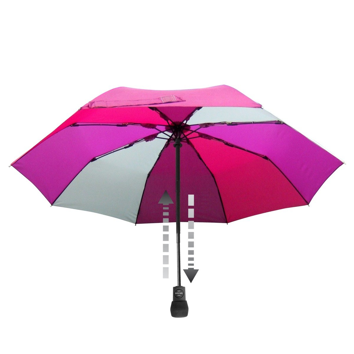 EuroSCHIRM Regenschirm Light Trek Automatic Silber, silber/schwarz, Einheitsgröße