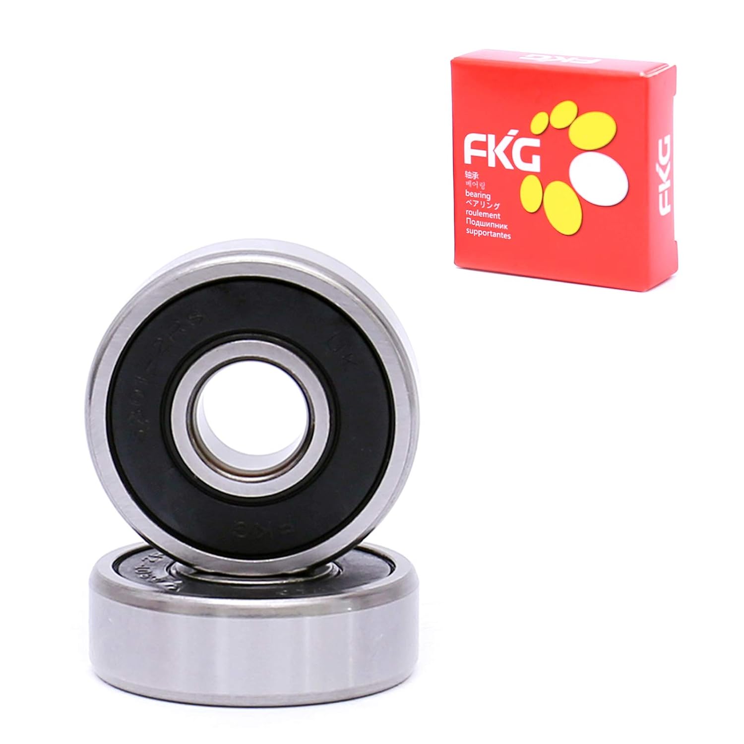 FKG 6301-2RS 12x37x12mm Deep Groove Ball Bearing Double Rubber Seal Bearings Pre-Lubricated 2 Pcs