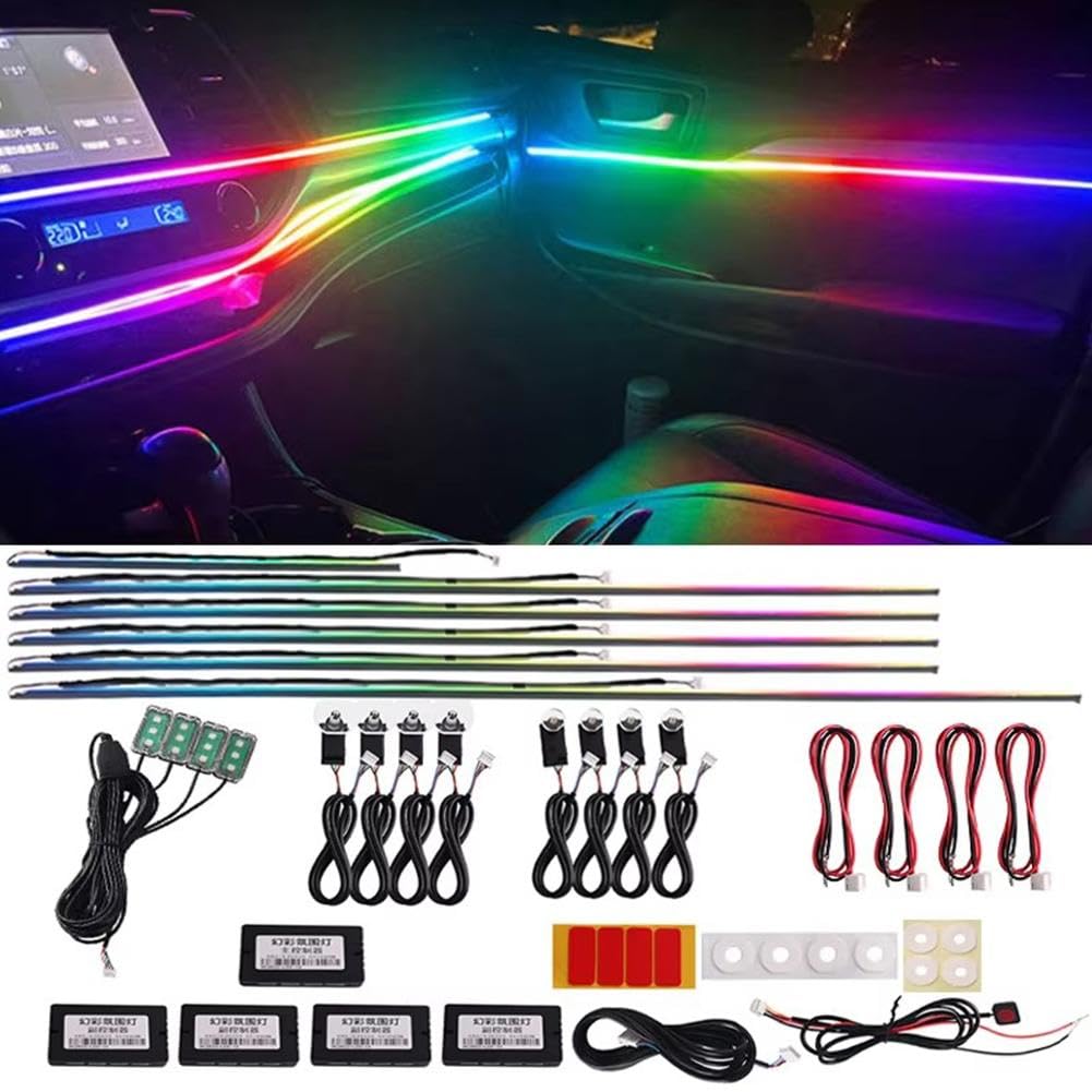 Luci ambientali per auto universali, RGB, luci interne per auto in acrilico, luci arcobaleno, decorazione per auto