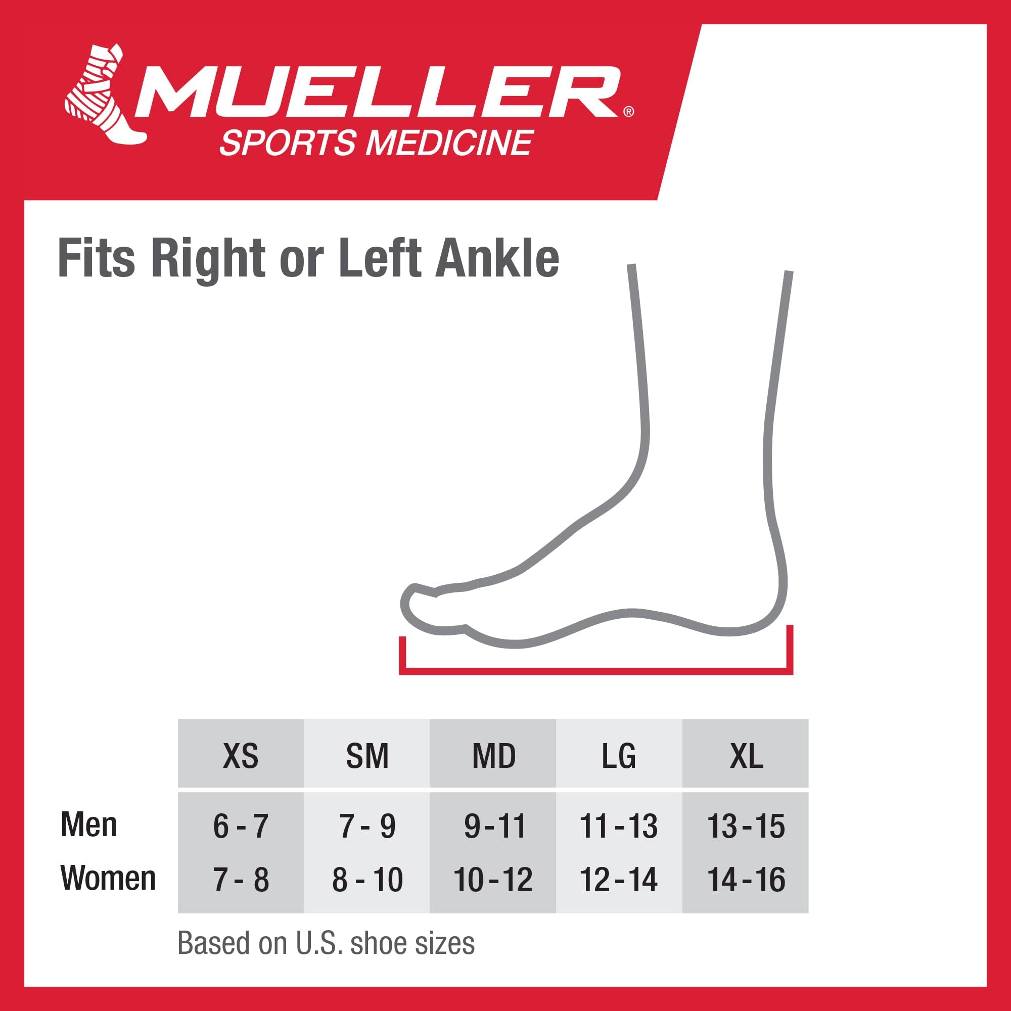 MUELLER - Tobillera (neopreno), color negro