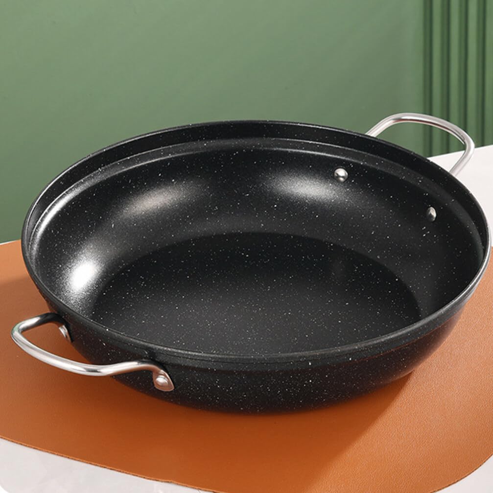 Wok in Ferro da Cucina con Manico Resistente al Calore per Pesce e Hot Pot Facile da Pulire e Usare
