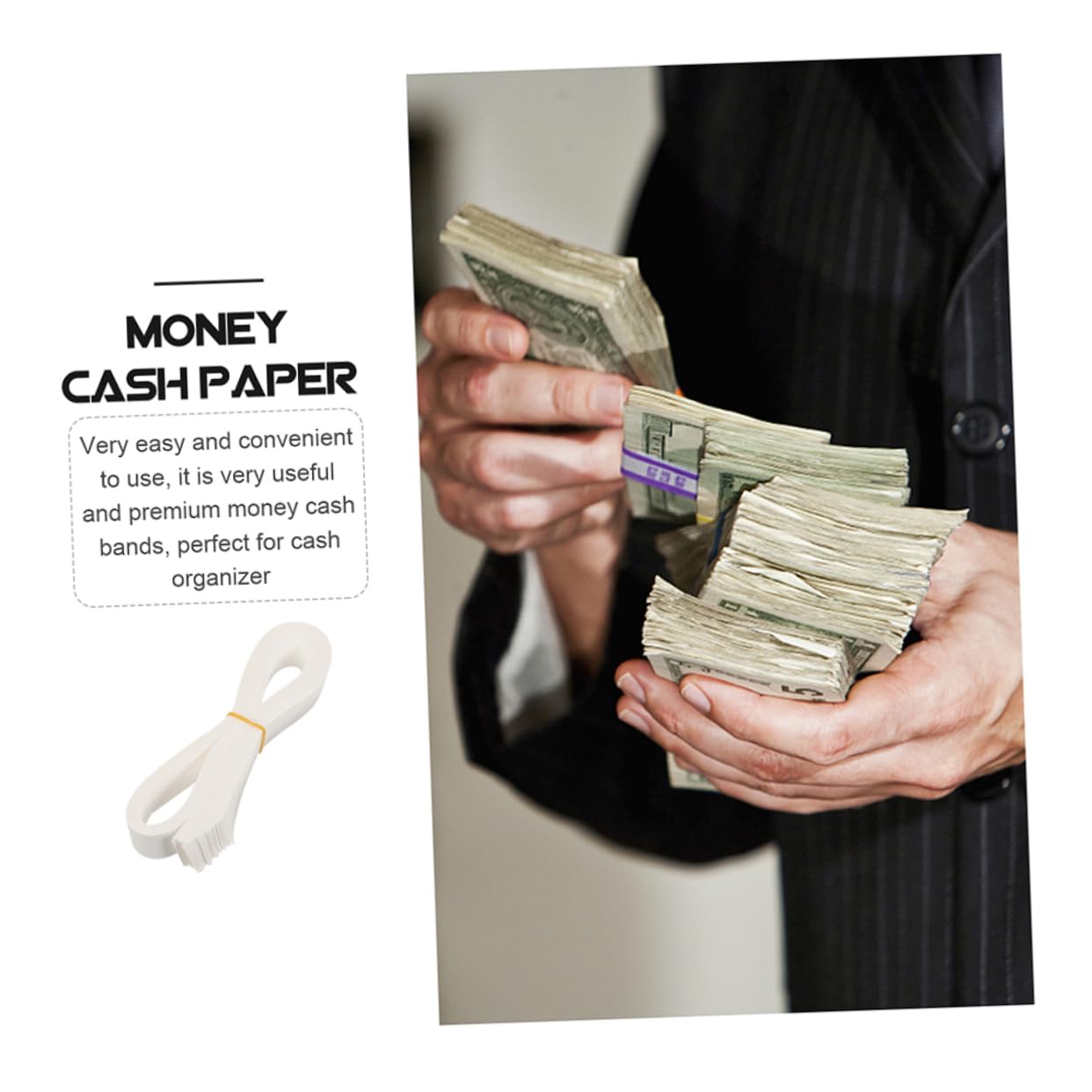 40pcs Money Paper Bands for Cash Currency Straps Lightweight Money Wrappers for Cash Organizer for Supermarkets and Banks Flexible and Practical Design - Image 4