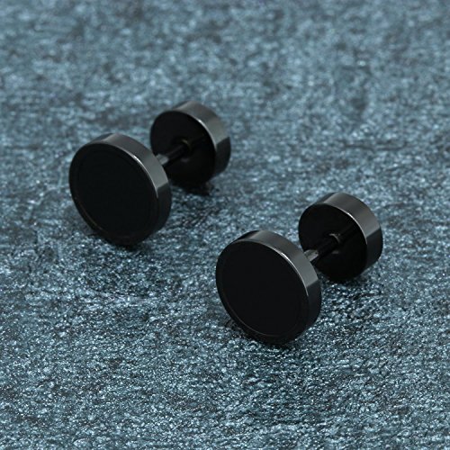 Aroncent Stud Earrings For Men Women Fake Gauge Fake Earrings Stainless Steel Earrings 8Mm Rosegold Christmas Gifts #TOP2