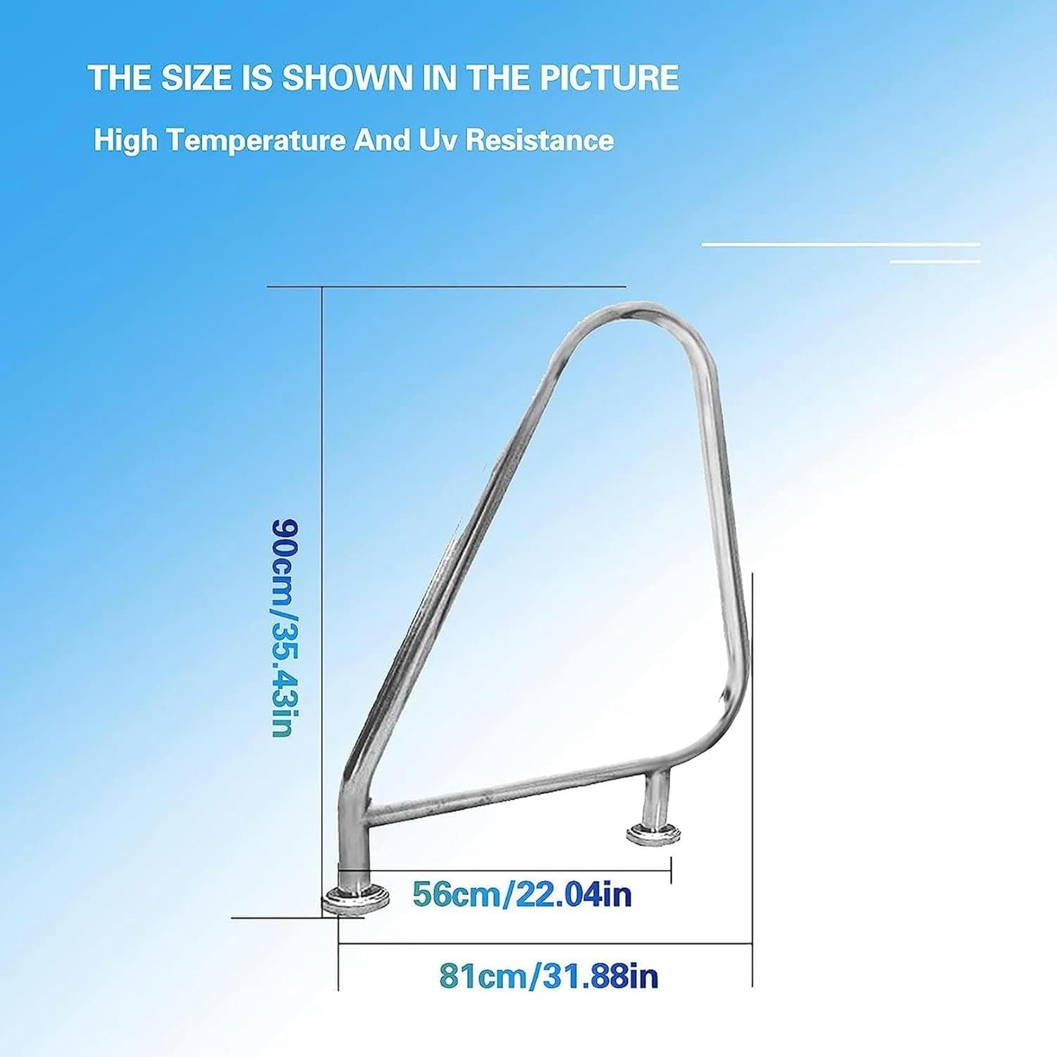AMNOOL Pool Handrail Swimming Pool Safety Hand Rail Pool Railing Pool Hand Rail 304 Stainless Steel Swimming Pool Handrail Easy to Install 250Lbs Load Capacity*1