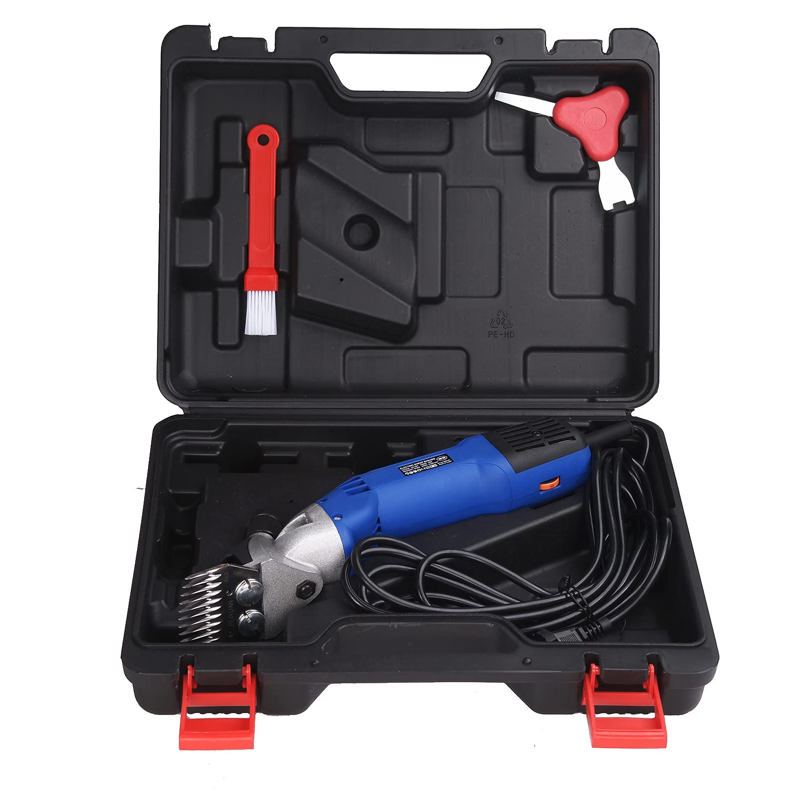 Vinteky Forbici elettriche per pecore, 780W Tosatrici professionali per la toelettatura degli animali Cesoie per capre regolabili Cesoie per lana per Sheep Horse Alpaca (Blu)