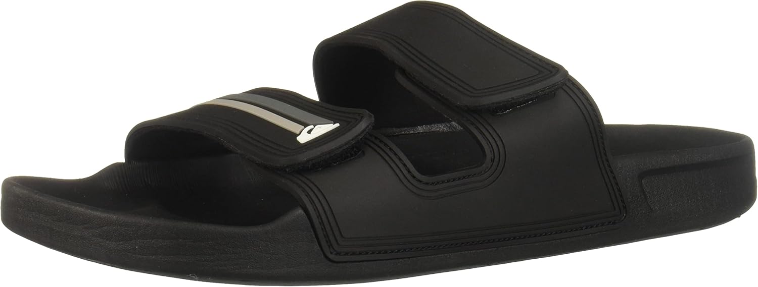 Quiksilver Men's Rivi Double Adjust 3 Point Sandal, Black/Grey/Black, 11