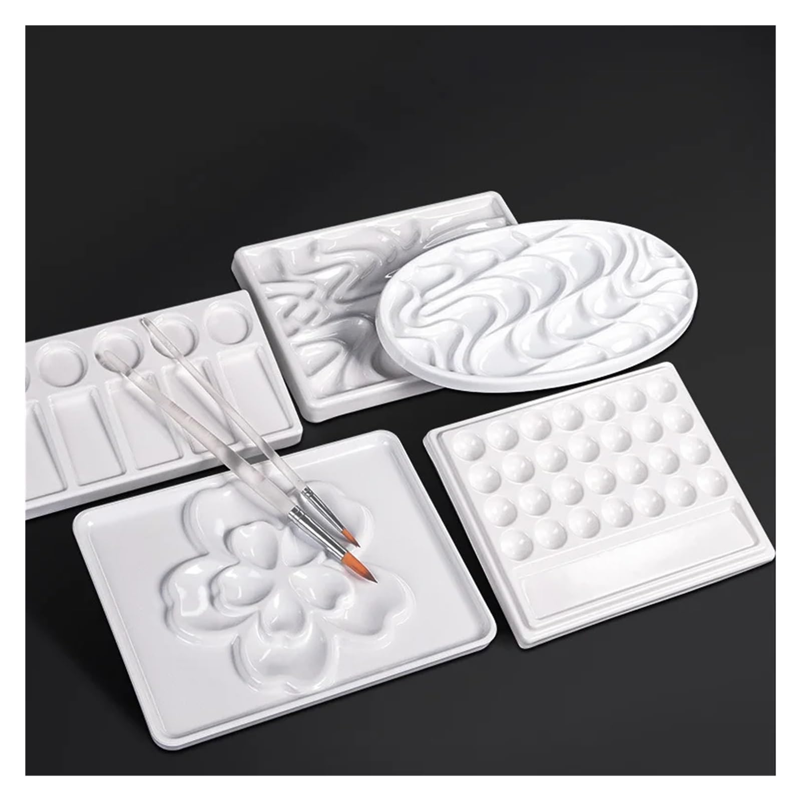 Paleta farb dla artystów ceramików, Malowanie Paleta Ceramiczna Imitacja Ceramiki Artystycznej Paleta Farb Do Oleju Akwarela Pusta Paleta Malarska Rysowanie Artykuły Artystyczne(Design 5 as picture)