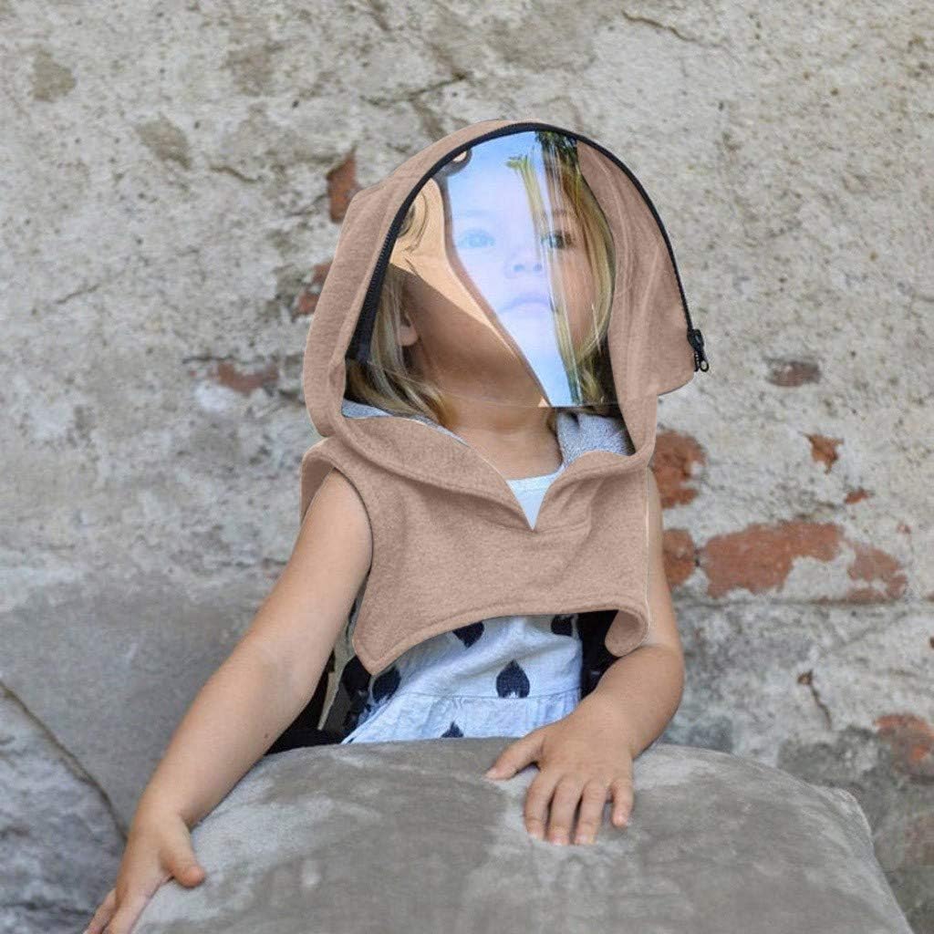 Clear Window Hooded for Kids Boys Girls Adults - Full Coverage Reusable Removable Hat - Fashion Hood - Cover and Shield - Use for Outdoor Cycling, Running, Hiking : Clothing, Shoes & Jewelry
