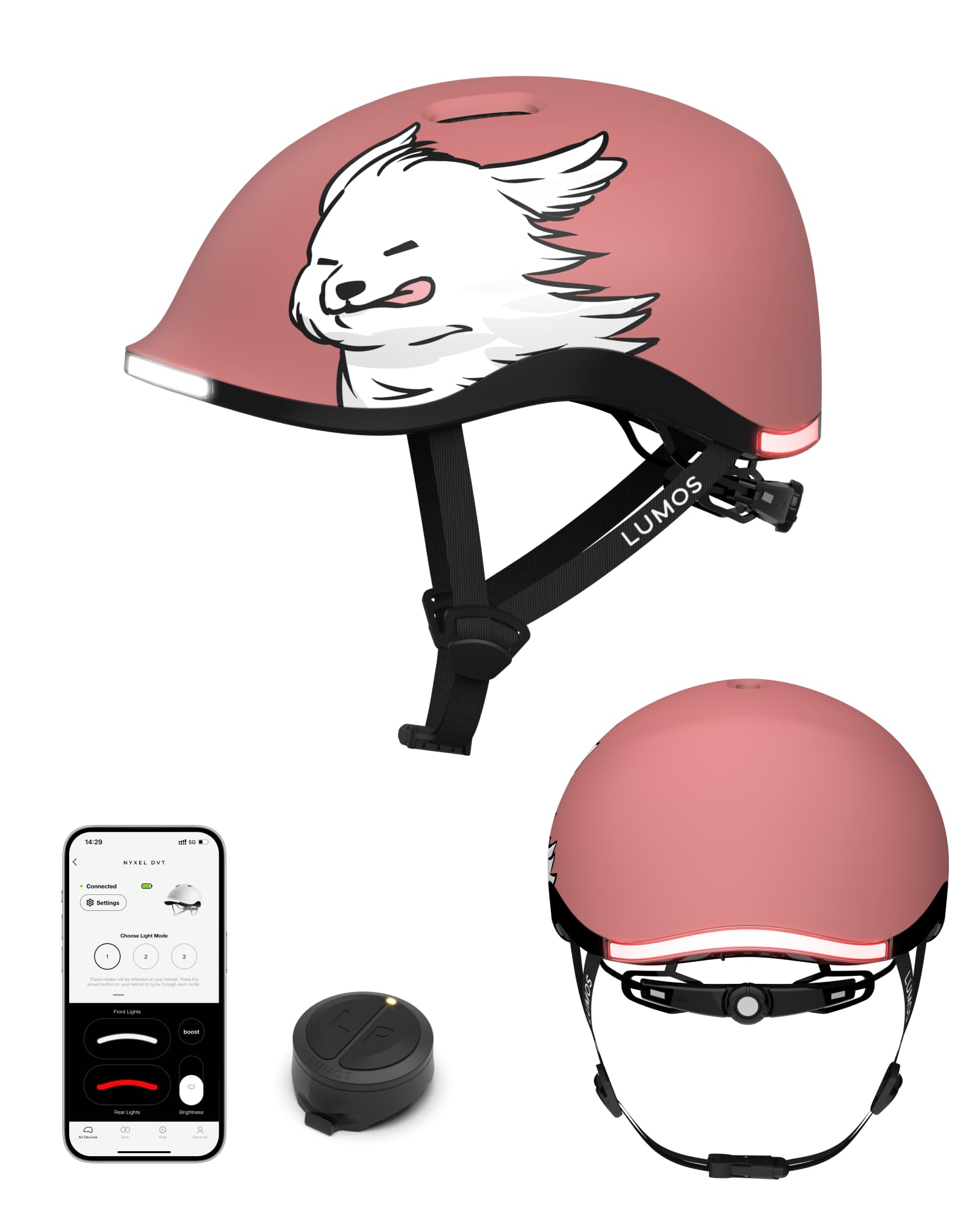 Lumos Nyxel Smart Bike Helmet, Customizable Front and Back LED Lights with Turn Signals, 360° Visibility App Controlled Comfortable & Lightweight Skateboard Urban Helmet for Adults, Men Women