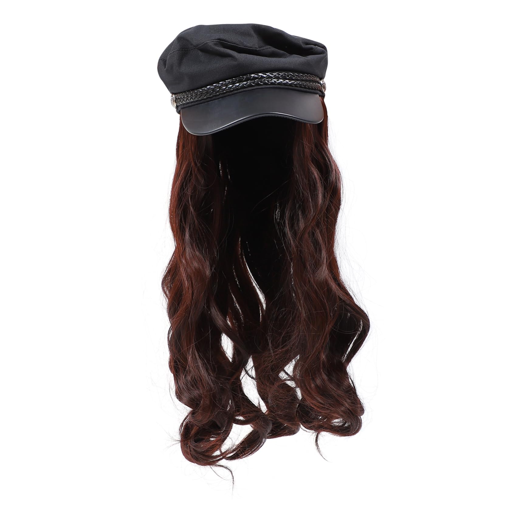 Red Peluca para Mujer Pieza, Cabello Rizado de Seda de Alta Temperatura, Estilo Elegante y Decorativo para Fiestas Temáticas y Conciertos