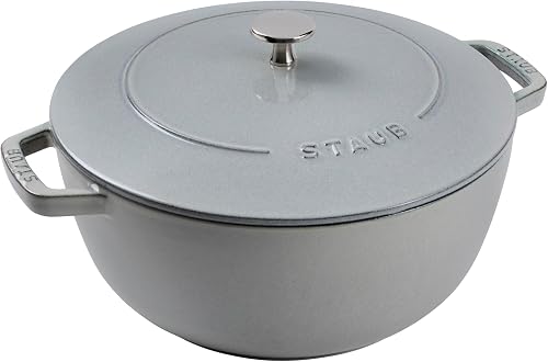 Staub Cast Iron Essential French Oven, Dutch Oven, 5-quart, serves 5-6, Made in France - Graphite Grey