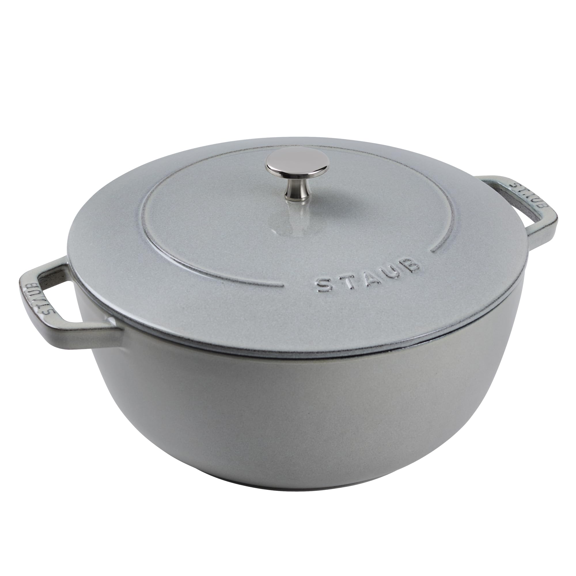 Staub Cast Iron Essential French Oven, Dutch Oven, 5-quart, serves 5-6, Made in France - Graphite Grey