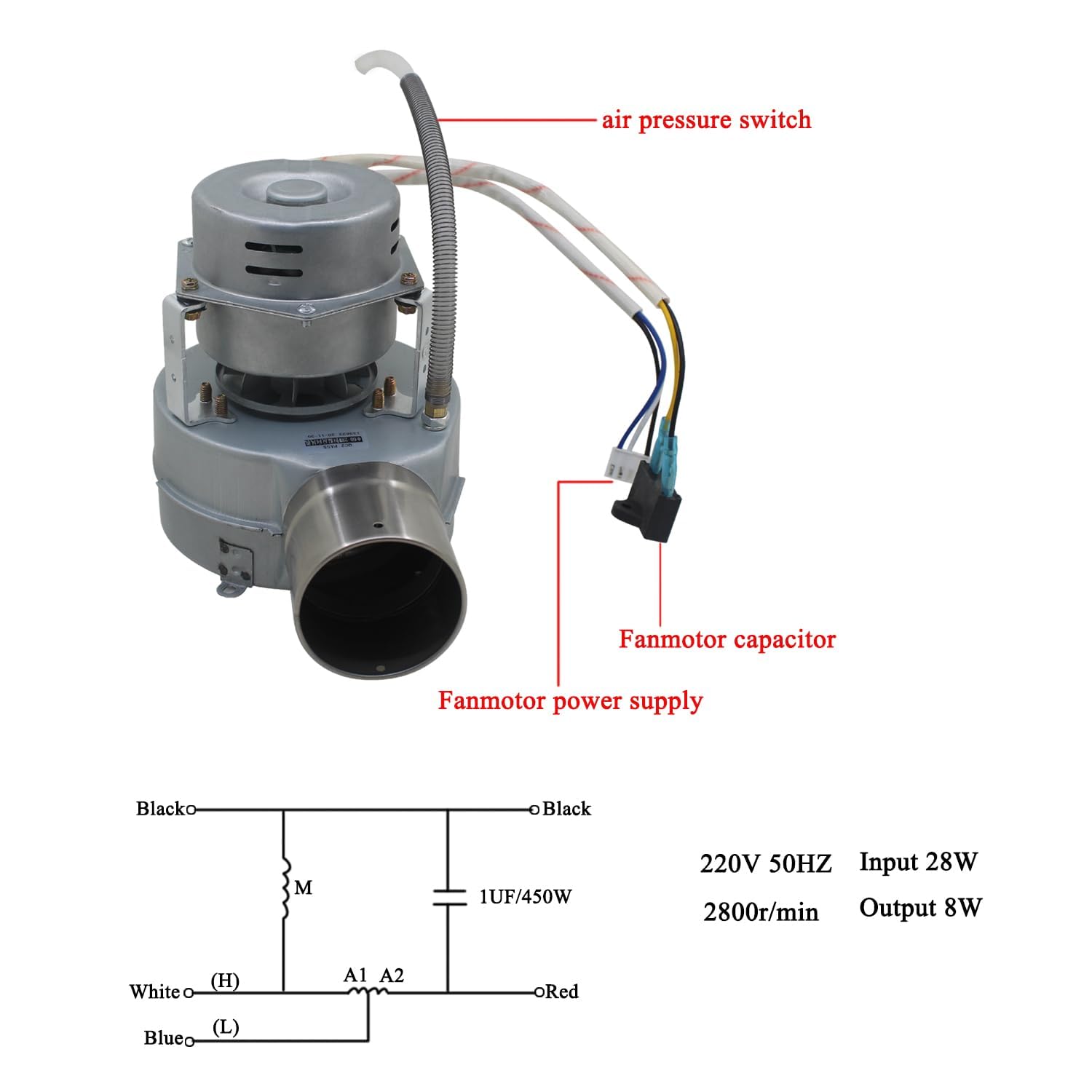 Radiallüfter 230v mit rückstauklappe gebläsemotor saugventilator zentrifugalventilator zentrifugallüfter lüfter ofen