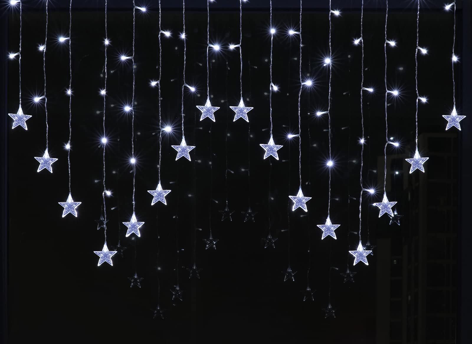 Guirlande Rideau LED 3x3m - 300 LEDs Blanc Chaud - 8 Modes & Télécommande - IP44 Intérieur/Extérieur