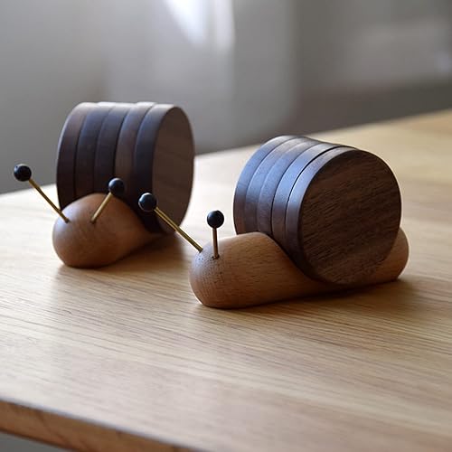 Miniatura 8 de Juego de posavasos de madera con forma de caracol para té de café, aislamiento térmico, decoración del hogar, comedor, regalo de inauguración