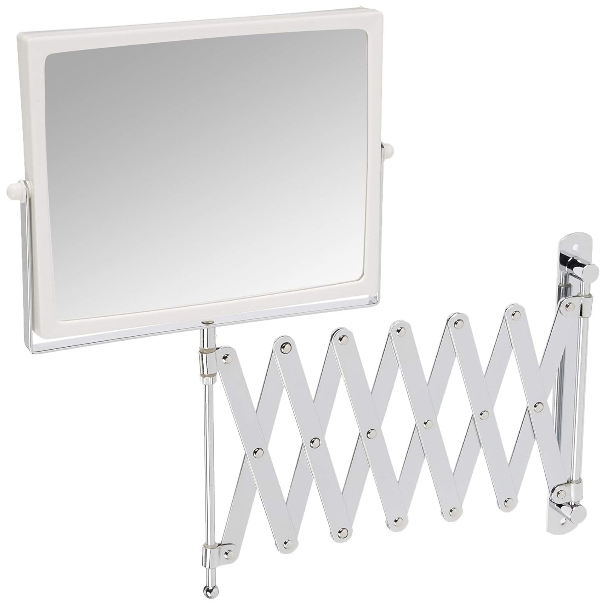 JERDON Two-Sided Swivel Wall Mount Mirror - Vanity Mirror with 5X Magnification & 30 inch Wall Extension - Model J2020C