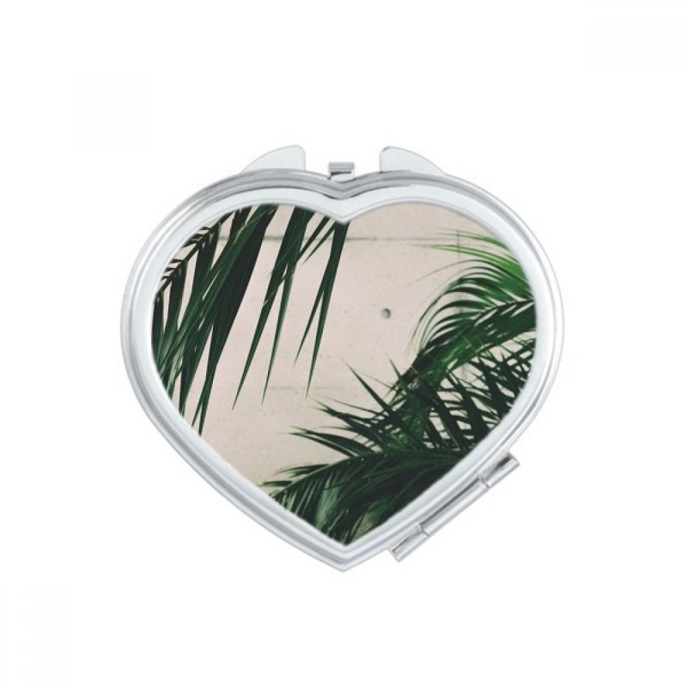 Miroir de poche à la main feuille fraîche un cadeau multicolor mignon